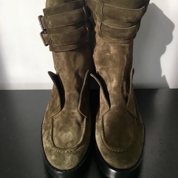 Balenciaga women’s green suede combat boots 40 - Picture 2 of 8